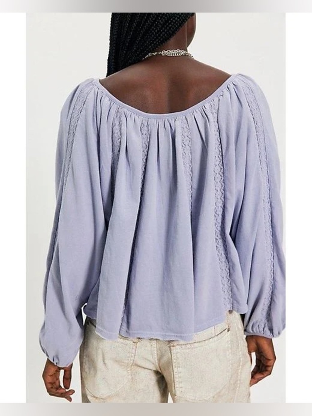 1224. FREE PEOPLE  Marla Long Sleeve Top in Frosted Violet Sz XS $98